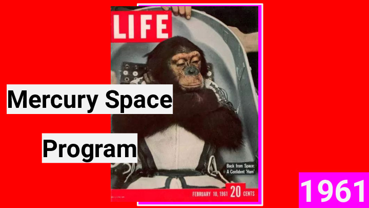 mercury space program 1961