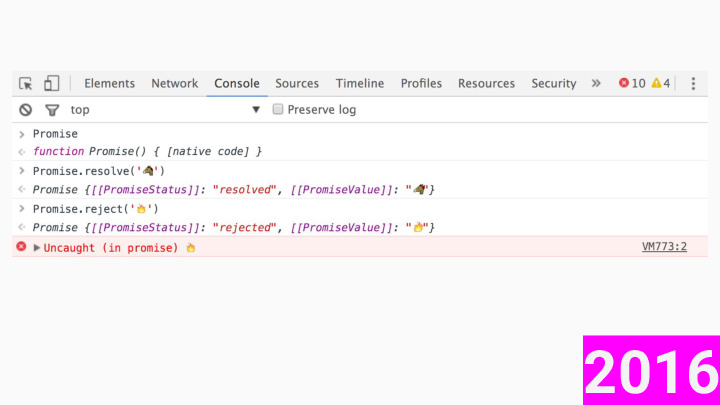 devtools showing a native Promise when printed to the screen
